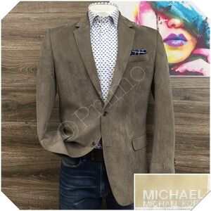 MICHAEL‎ KORS Mens Blazer Sport Coat Casual Jacket Size 42L Faux Corduroy Suit
